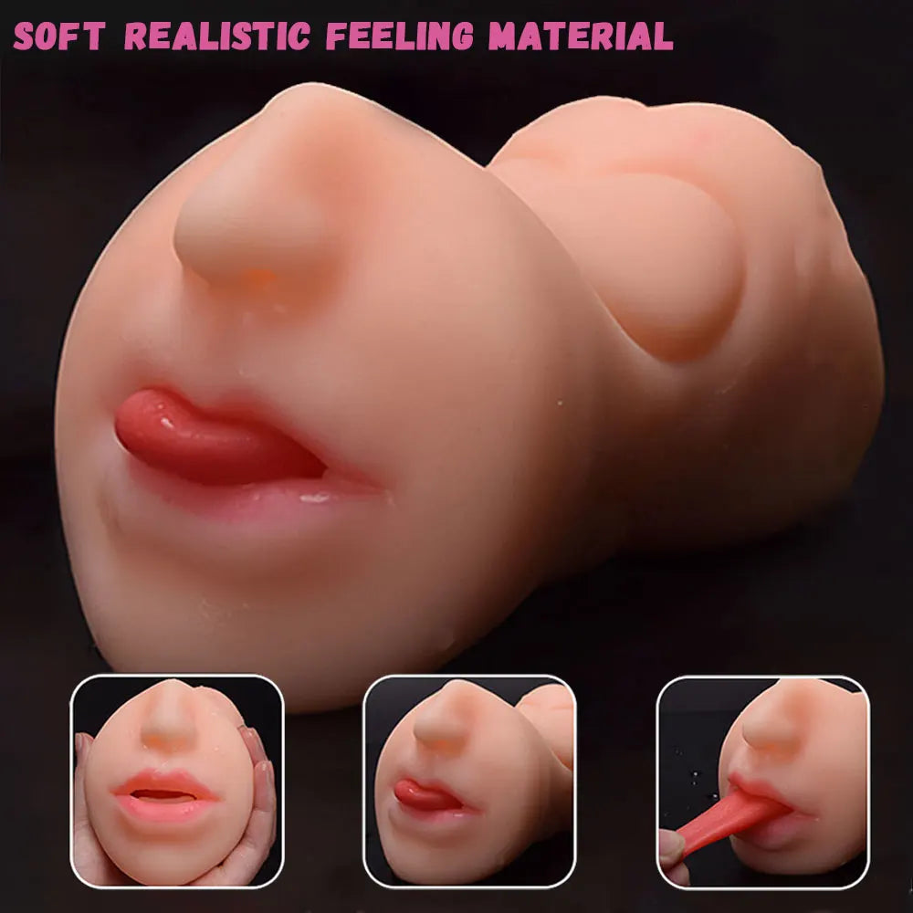 3 IN 1 Deep Throat Artificial Real Pussy Oral, Male Masturbator Blowjob Sex Toy Realistic Vagina