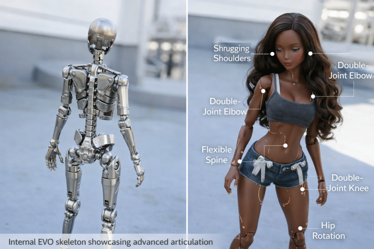 EVO skeleton shoulder shrug joint mechanism
